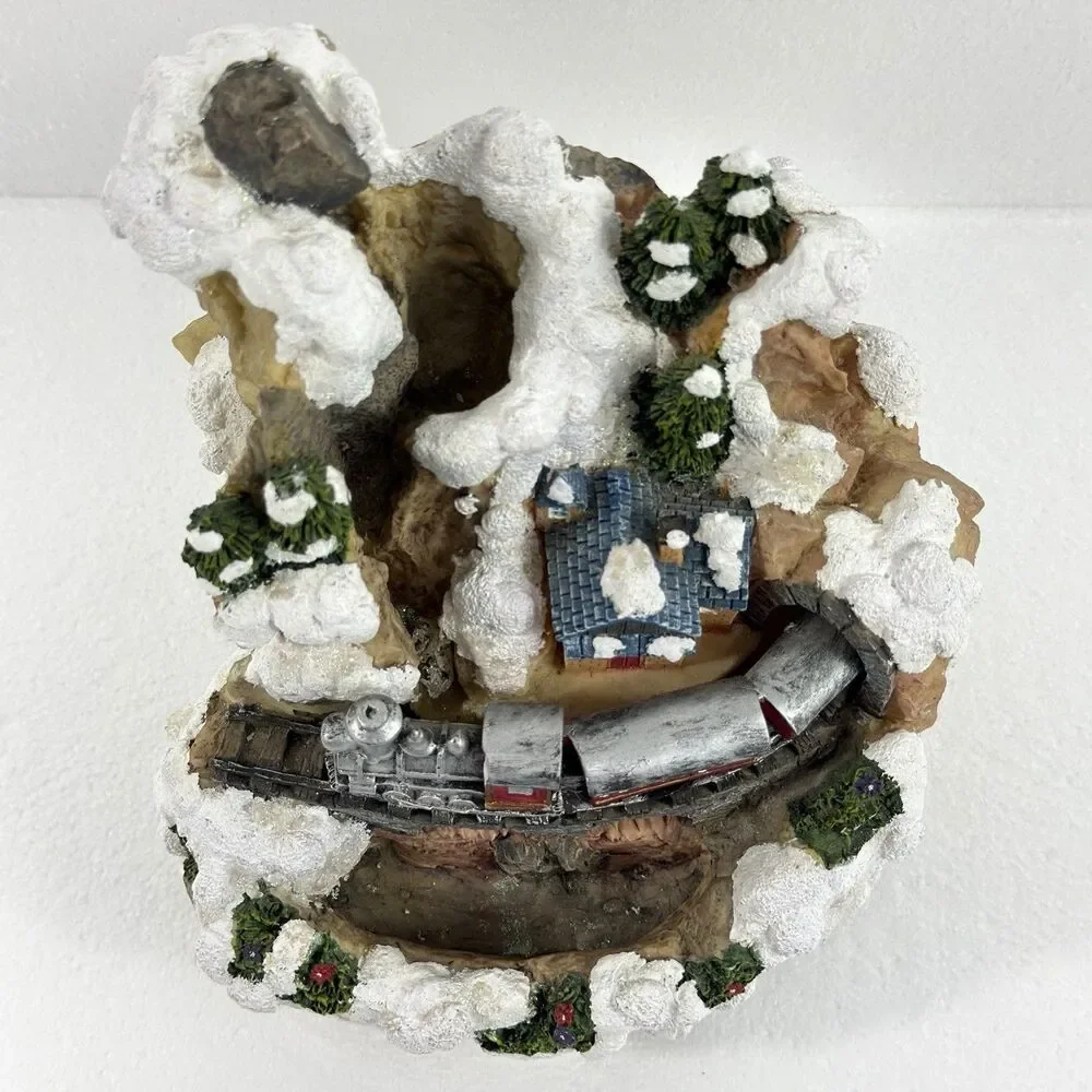 San Francisco Music Box Christmas Train Village Tunnel Scene Music Box WORKS